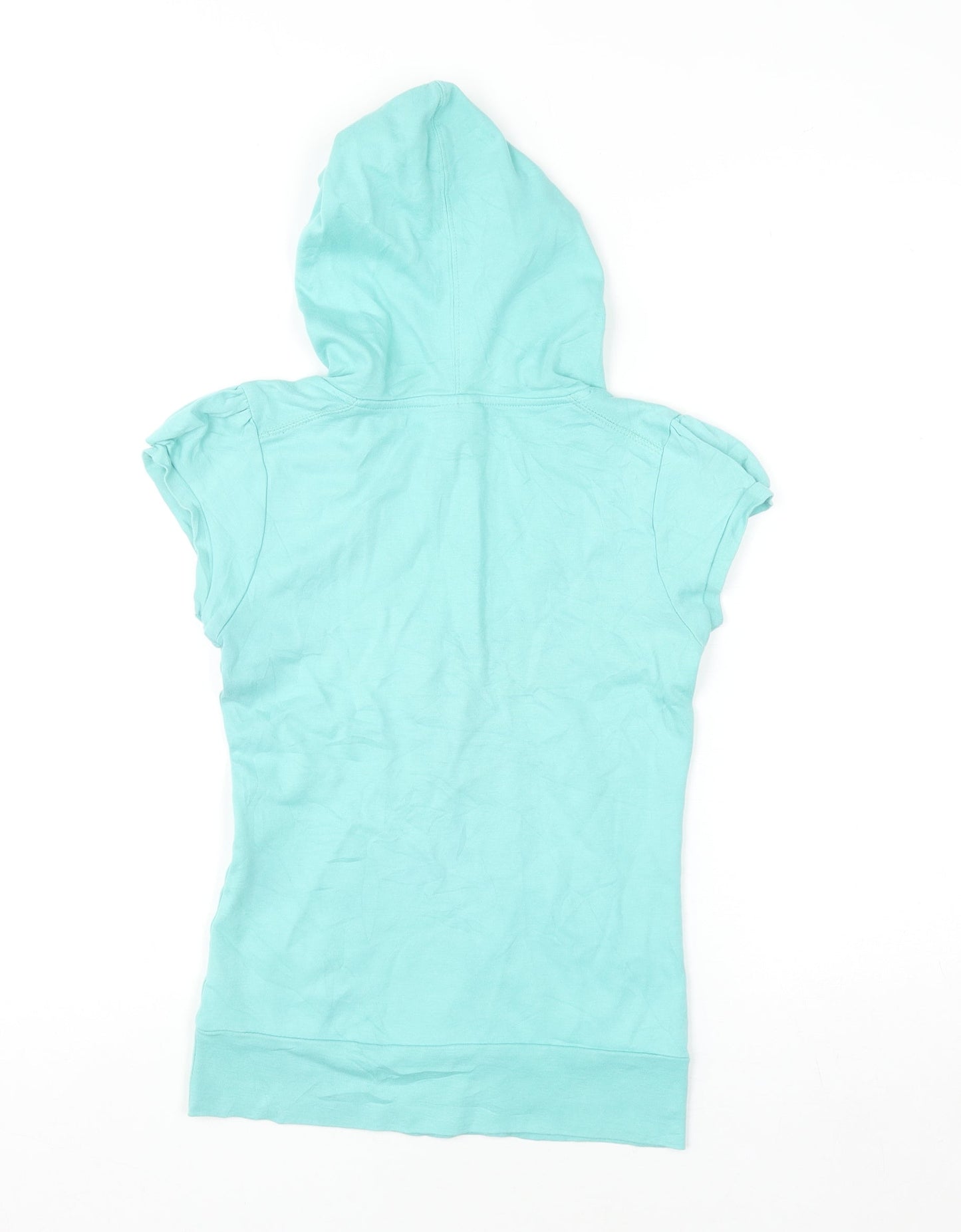 Pilot Women's Blue Hooded Short Sleeve Cotton T-Shirt Size 6