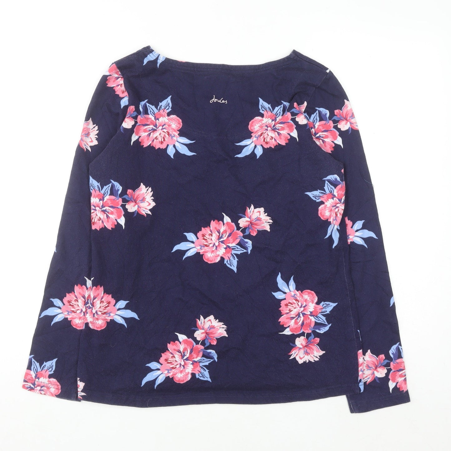 Joules Womens Blue Floral Cotton Long Sleeve T-Shirt Size 10