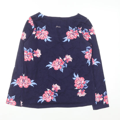 Joules Womens Blue Floral Cotton Long Sleeve T-Shirt Size 10