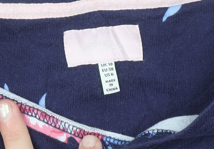 Joules Womens Blue Floral Cotton Long Sleeve T-Shirt Size 10