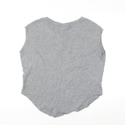 Nike Womens Grey Sleeveless Tank Top L Basic Logo Sportswear