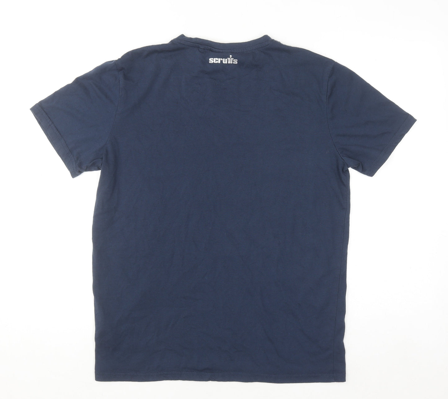 Scruffs Men's Blue Crew Neck Short Sleeve Workwear T-Shirt Size L