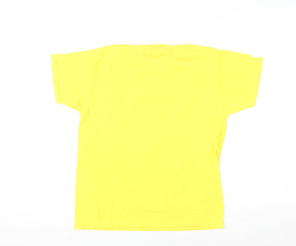 Fruit of the Loom Girls Yellow Huddersfield Giants Cotton T-Shirt 9-11 Years