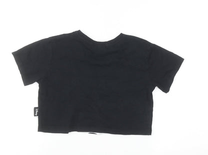 George Girls Black Minnie Mouse Cropped T-Shirt 6-7 Years