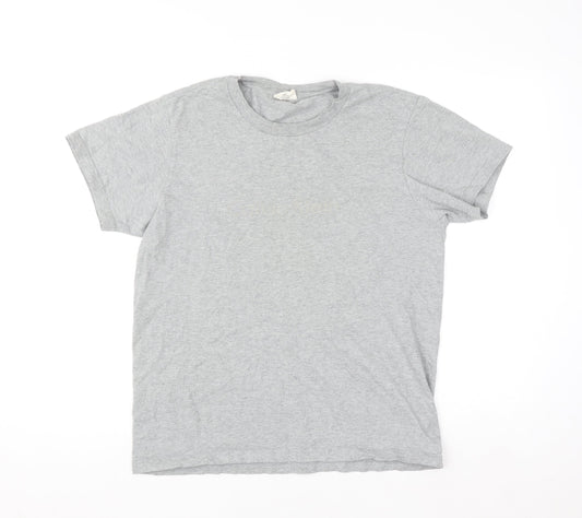 Calvin Klein Men's Grey Cotton Crew Neck Short Sleeve T-Shirt S