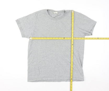 Calvin Klein Men's Grey Cotton Crew Neck Short Sleeve T-Shirt S