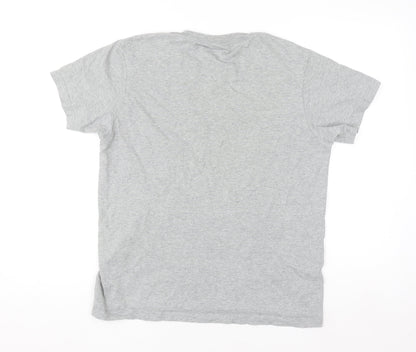 Calvin Klein Men's Grey Cotton Crew Neck Short Sleeve T-Shirt S