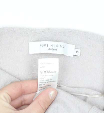 John Lewis Women Beige 10 Merino Wool Cowl Neck Jumper
