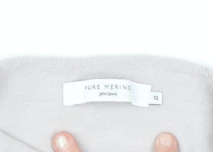 John Lewis Women Beige 10 Merino Wool Cowl Neck Jumper