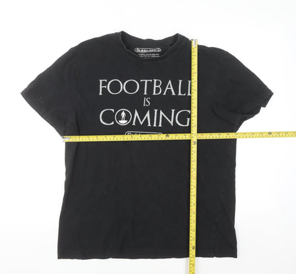 Tu Subbuteo Men's Black L Graphic Football Sports T-Shirt