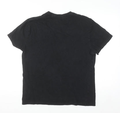Tu Subbuteo Men's Black L Graphic Football Sports T-Shirt
