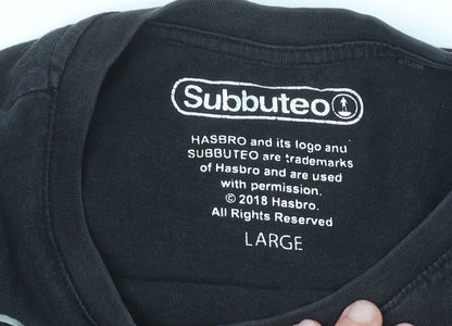 Tu Subbuteo Men's Black L Graphic Football Sports T-Shirt