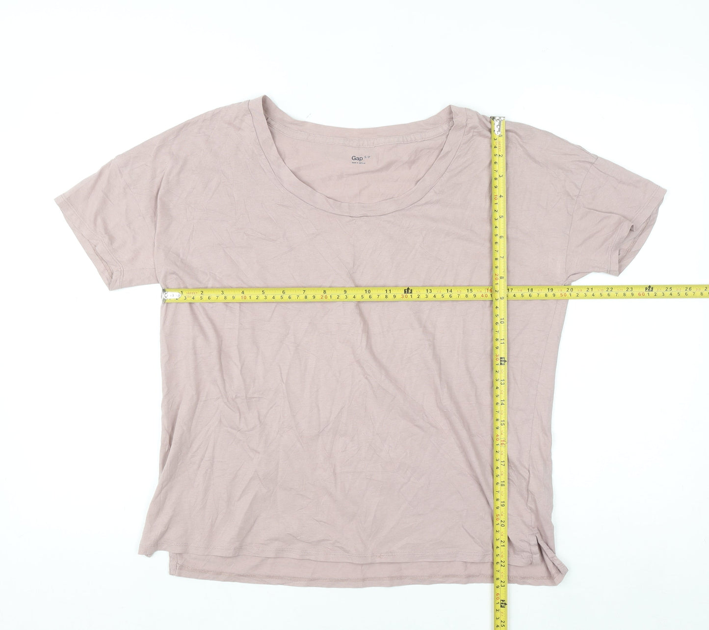 Gap Women's Beige Cotton Short Sleeve Basic T-Shirt S