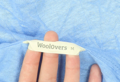Woolovers Women's Blue Linen Short Sleeve Basic T-Shirt M