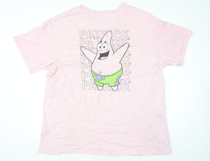 Nickelodeon Women's Pink Patrick Star T-Shirt XL Casual Cotton