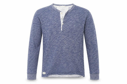Pepe Jeans Men’s Blue Cotton Henley Long Sleeve Casual Top Size L