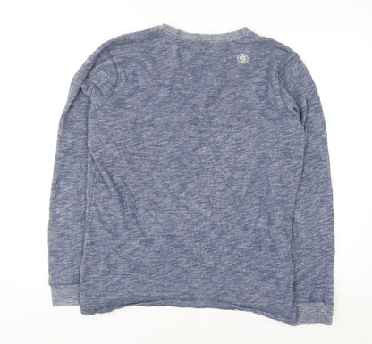 Pepe Jeans Men’s Blue Cotton Henley Long Sleeve Casual Top Size L