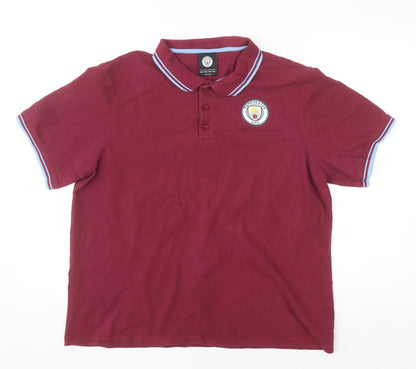 Manchester City Men’s Burgundy Polo Shirt 2XL Cotton Fanatics