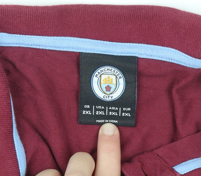 Manchester City Men’s Burgundy Polo Shirt 2XL Cotton Fanatics
