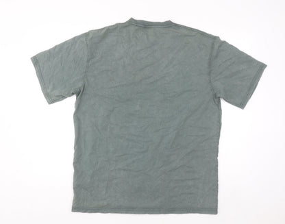 Pull & Bear Men’s Green Crew Neck Cotton Pocket T-Shirt Size M