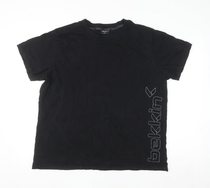 Bekkin Men's Black XXL Crew Neck Cotton Graphic T-Shirt