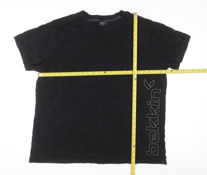 Bekkin Men's Black XXL Crew Neck Cotton Graphic T-Shirt