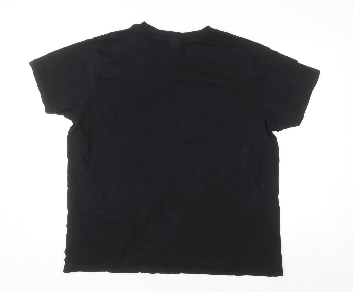 Bekkin Men's Black XXL Crew Neck Cotton Graphic T-Shirt