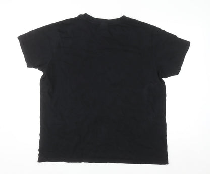 Bekkin Men's Black XXL Crew Neck Cotton Graphic T-Shirt