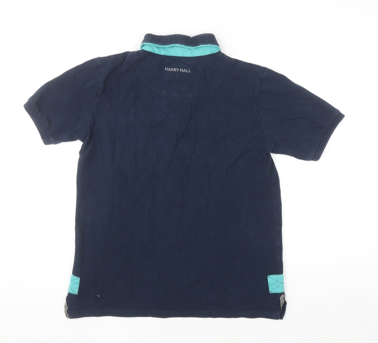 Harry Hall Women's Blue Cotton Polo Shirt Size 10 Short Sleeve