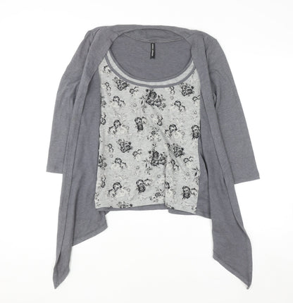 Marks and Spencer Women's Grey Floral Tunic Top Size 10
