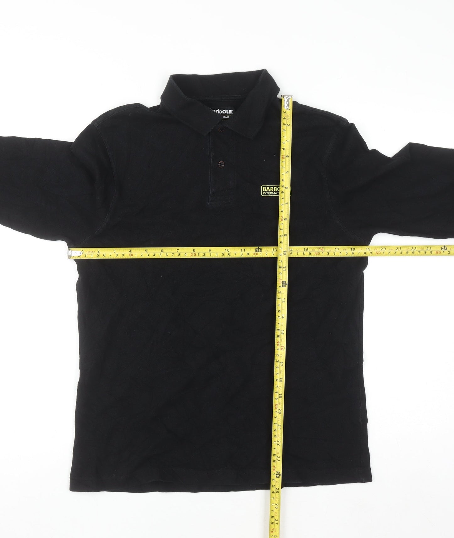 Barbour International Black Cotton Long Sleeve Polo Shirt Men's M