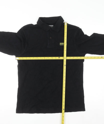 Barbour International Black Cotton Long Sleeve Polo Shirt Men's M