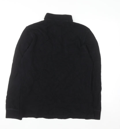 Barbour International Black Cotton Long Sleeve Polo Shirt Men's M