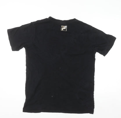 Fila Men's Black Camouflage Logo Cotton Short Sleeve T-Shirt Size S