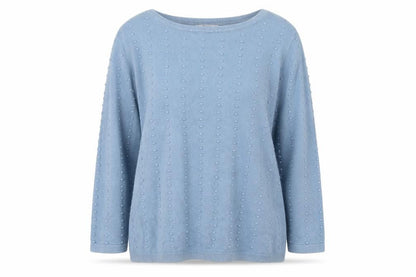 Tu Women Blue Cotton Knit Pullover Jumper Size 12