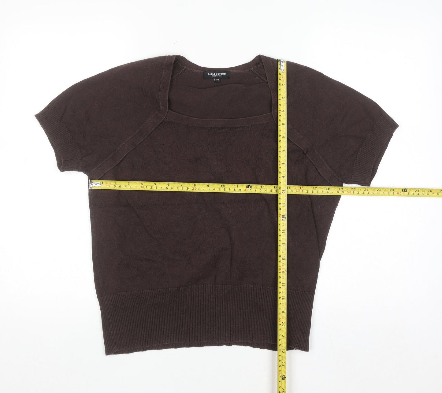 Debenhams Women’s Brown Short Sleeve Pullover Knit Jumper Size 18