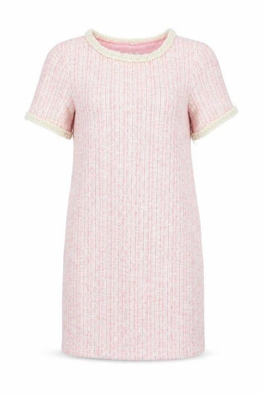 ORSAY Women's Pink Beaded Tweed Shift Dress Size S