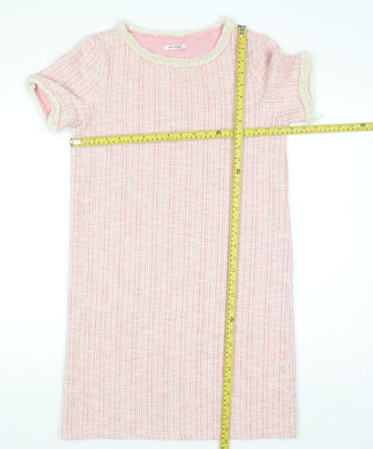 Orsay Women's Pink Beaded Tweed Shift Dress Size S
