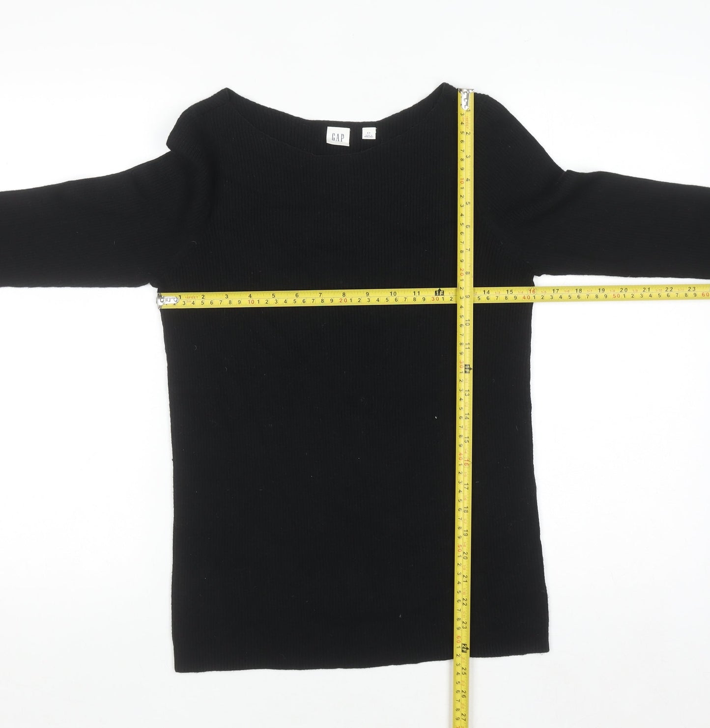 GAP Women’s Black Boat Neck Cotton Knit Jumper Size S