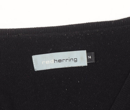 Red Herring Women’s Black V-Neck Knit Jumper Size 14