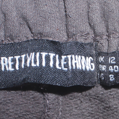 PrettyLittleThing Women Brown Jersey Wide-Leg Sweatpants Size 12