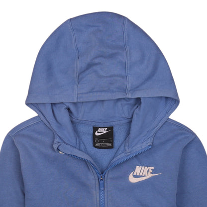 Nike Women Blue Full Zip Hoodie Large Hooded Sweatshirt
