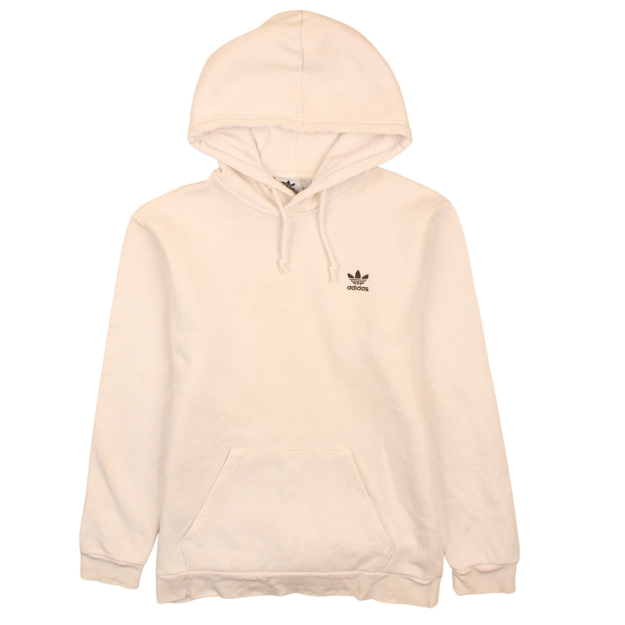 Adidas Men’s Ivory Pullover Hoodie Size M Classic Logo Style