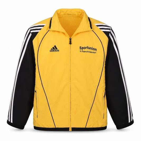 Adidas Men's Yellow XL Sports Full Zip Lightweight Jacket