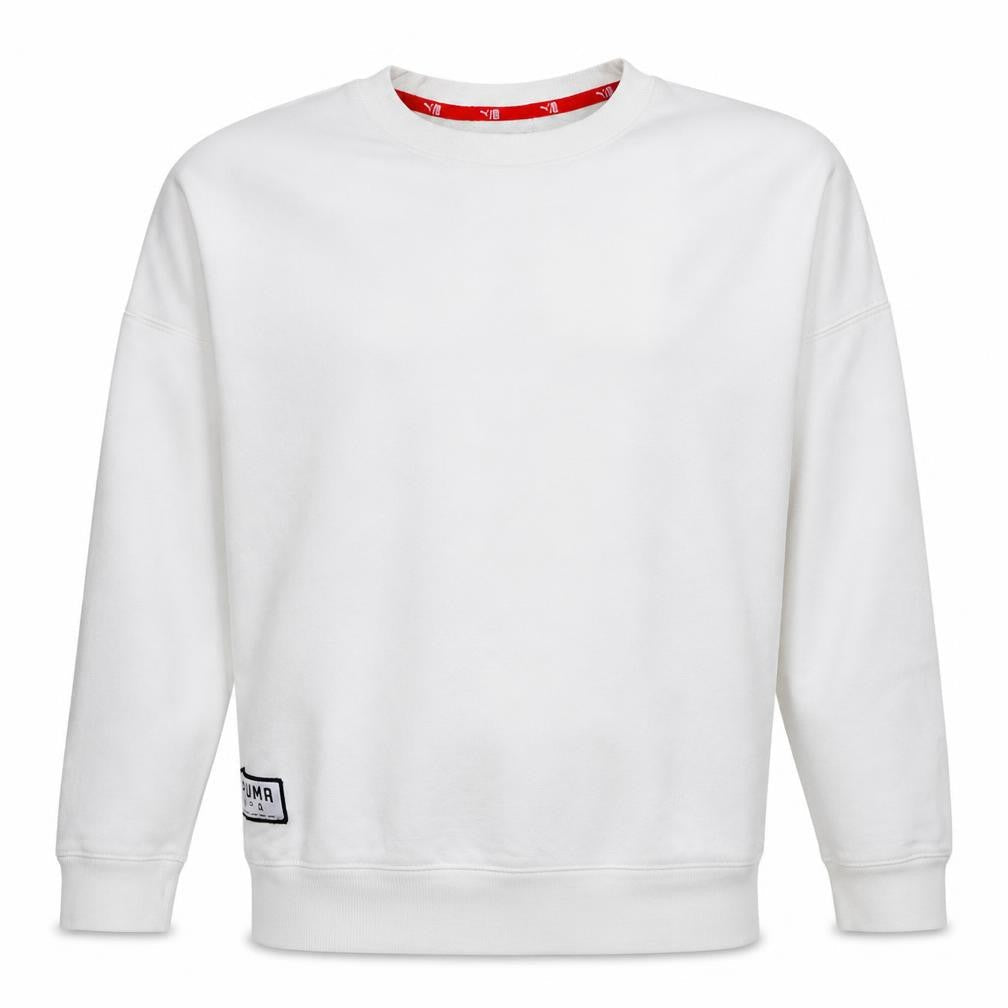 Puma Men's White Crew Neck Pullover Sweatshirt XS