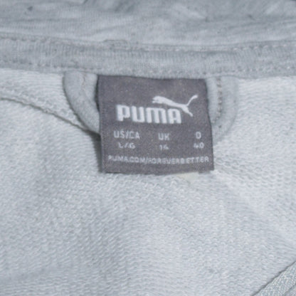 Puma Women Grey Full Zip Hoodie UK 14 Cotton Blend Casual Sportswear