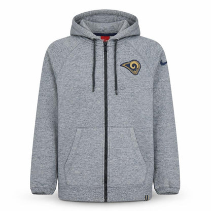Nike NFL Los Angeles Rams Men's Grey Full Zip Hoodie Jacket Size M