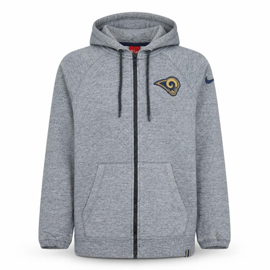 Nike NFL Los Angeles Rams Men's Grey Full Zip Hoodie Jacket Size M