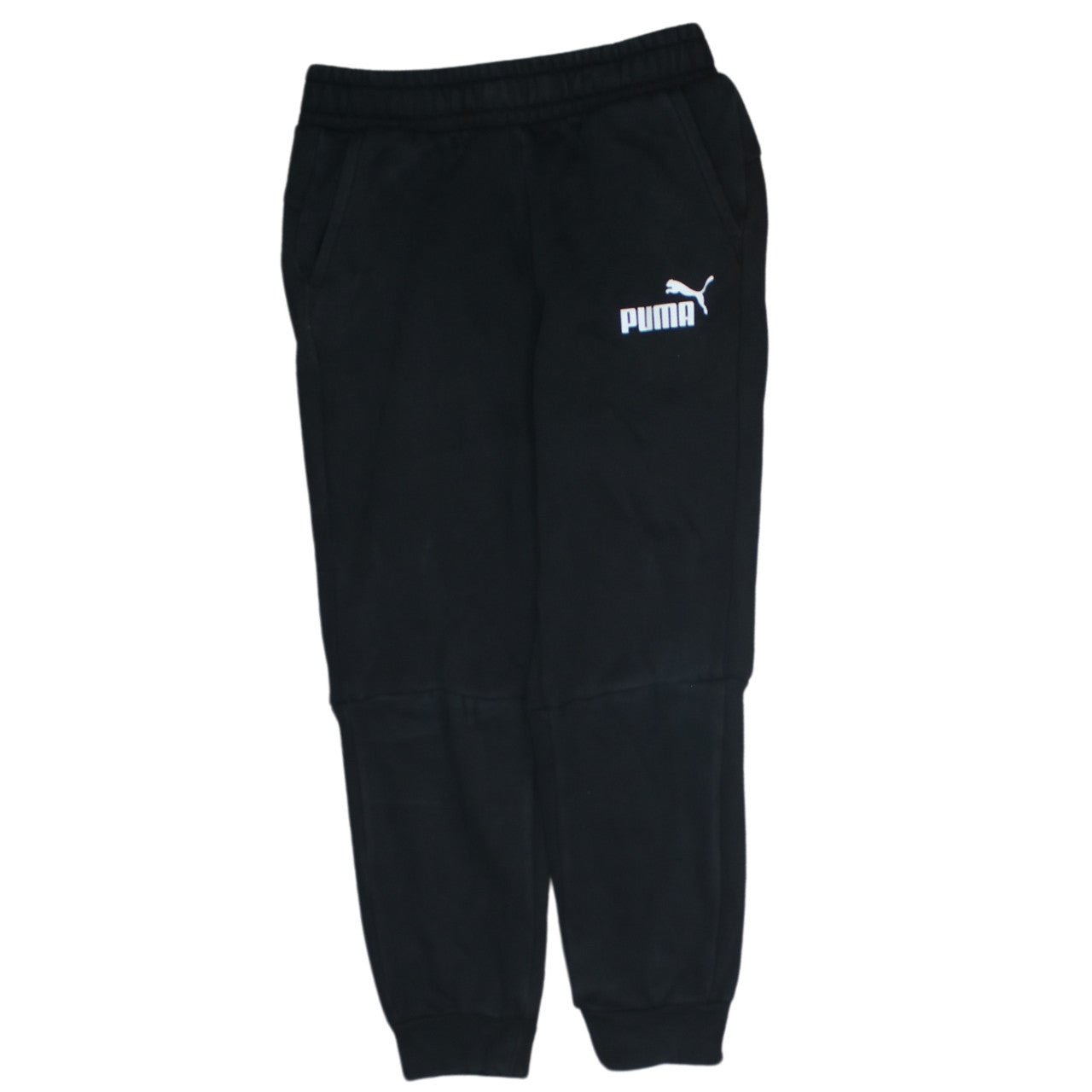 Puma Boys Black Jogger Trousers 11-12 Years Regular Fit Fleece Sweatpants