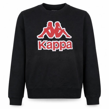 Kappa Men’s Black Medium Pullover Sweatshirt Logo Crew Neck
